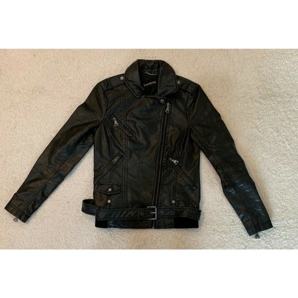 Womens EXPRESS Faux Leather Moto Jacket